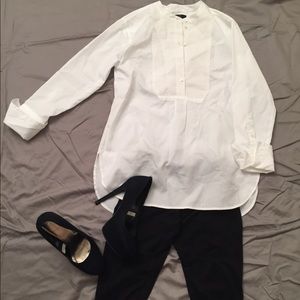 J. Crew White Long Sleeved Blouse